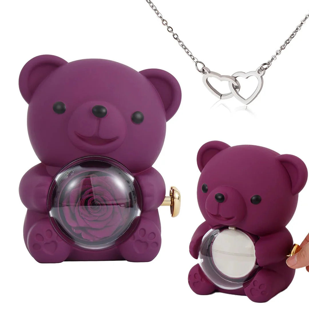 Cofanetto Rosa Eterna con Collana Incisa